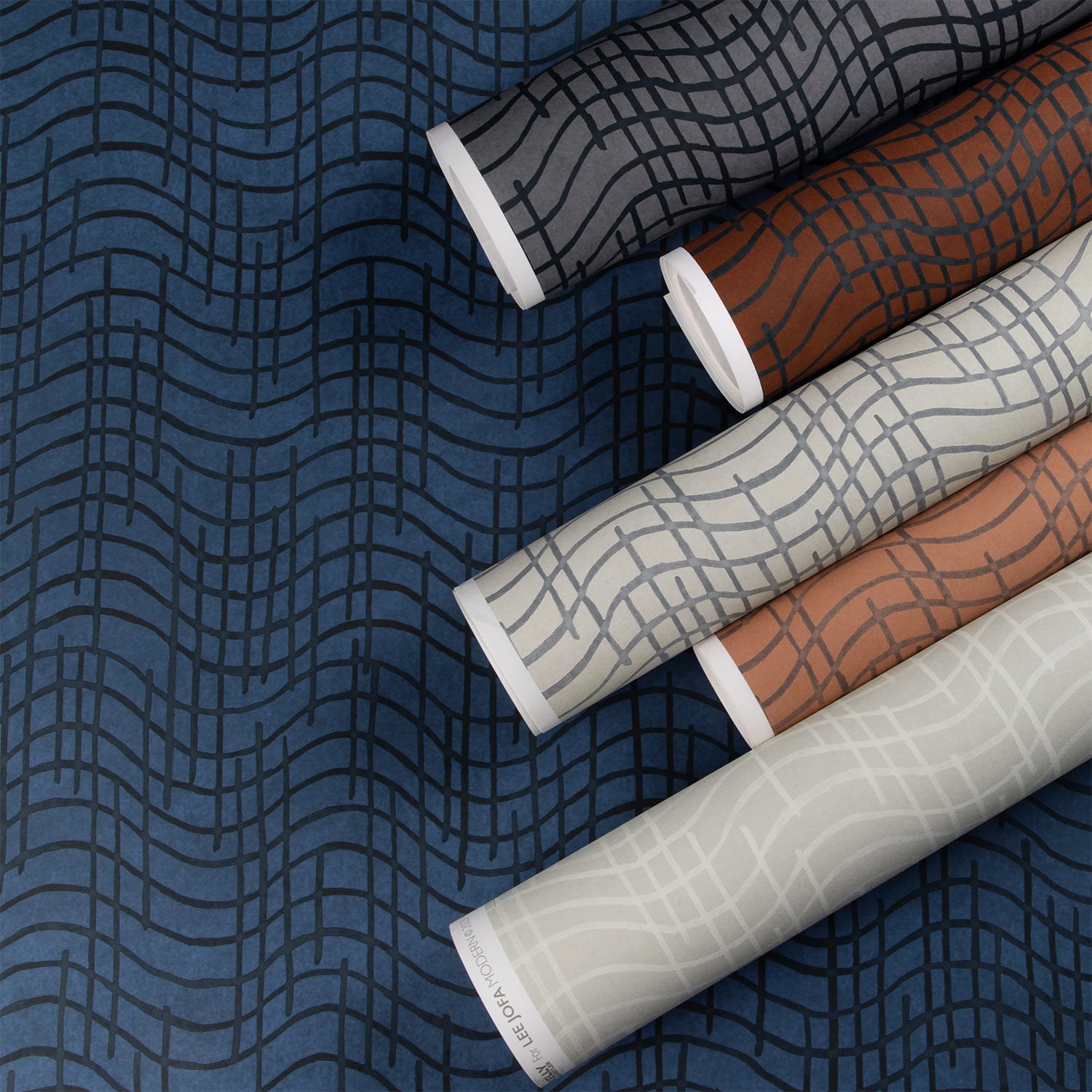 Kelly Wearstler x Lee Jofa Modern Dada Paper Gunmetal Wallpaper