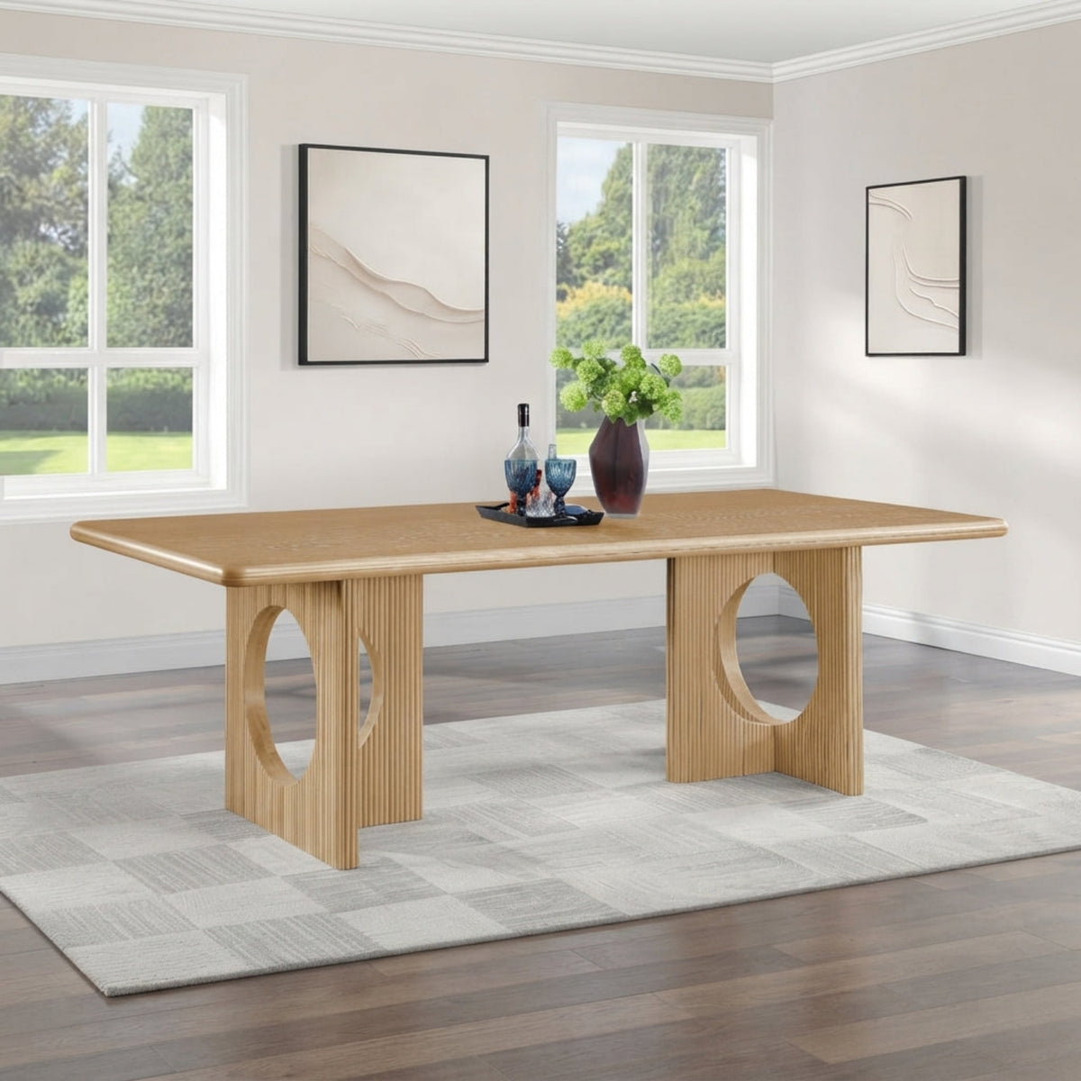 Rivas 94in Natural Wood And Veneer Dining Table