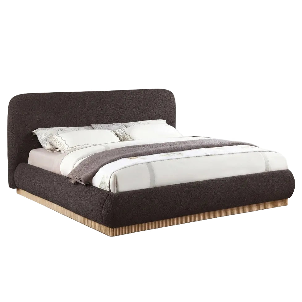 Rigby Black Boucle Fabric Upholstered Bed