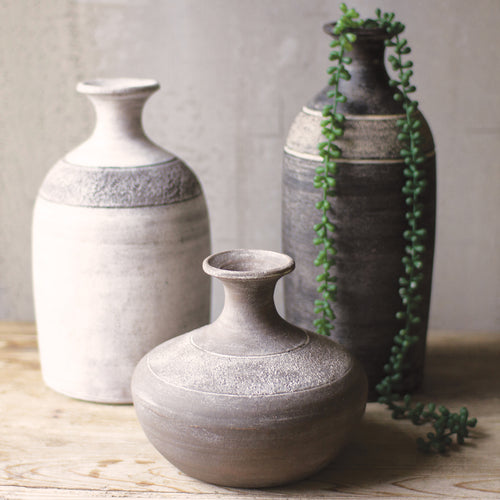 Clay Vase Set of 3