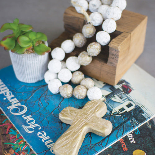 Clay Blessing Beads with Cross Set of 2