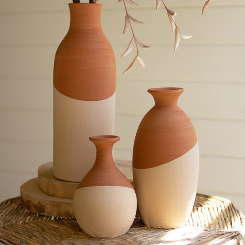 Ivory Dipped Vase Set of 3