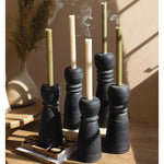 Black Clay Candle Holder Set of 5