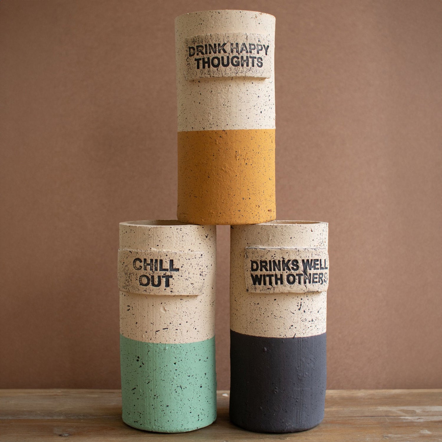 Dipped Terracotta Wine Cooler Set of 3