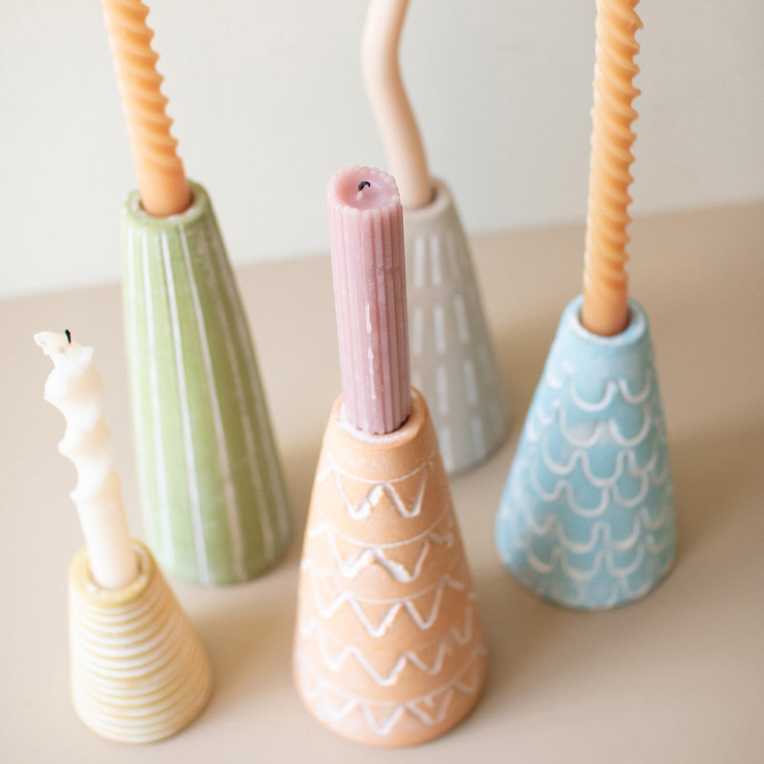Party Hat Candle Taper Holder Set of 5