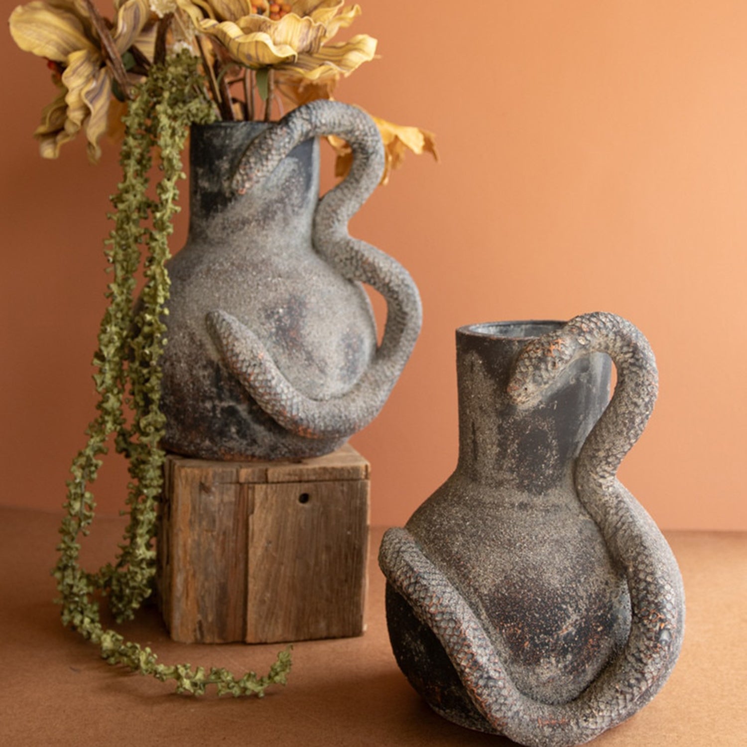 Clay Snake Vase