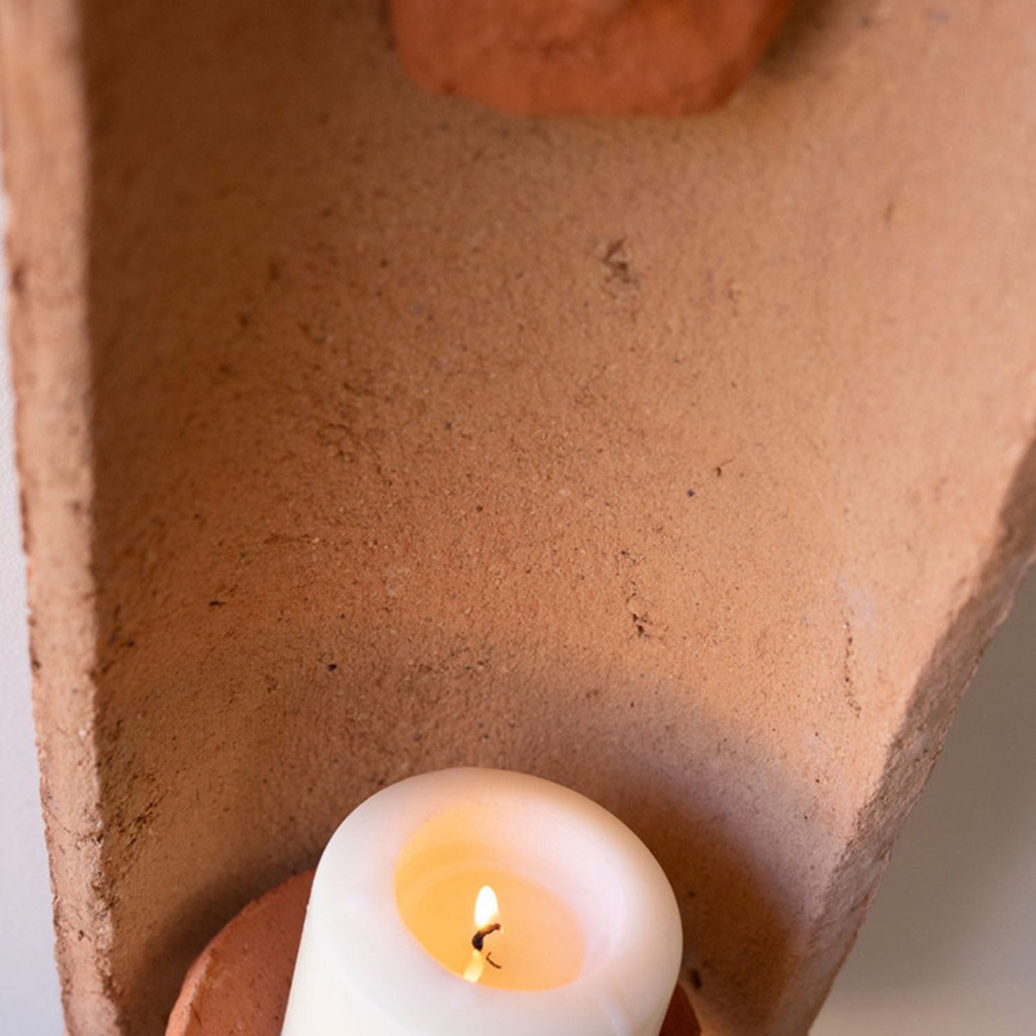 Roof Tile with Face Candle Holder
