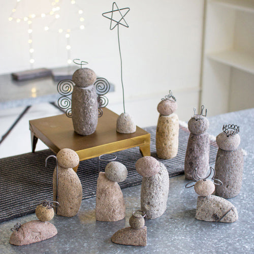 River Rock Nativity Tabletop Accent Set of 12