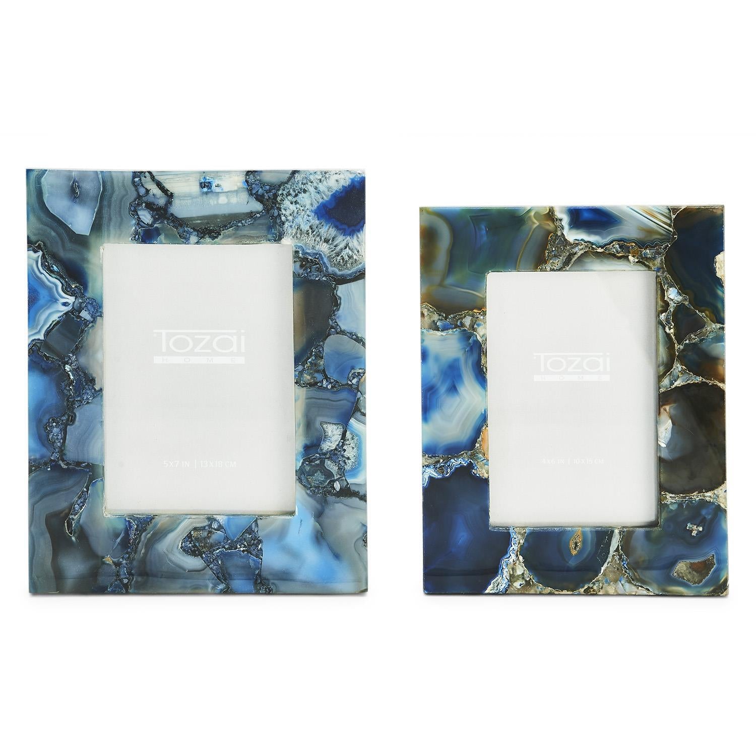 Blue Agate Photo Frame Set of 2