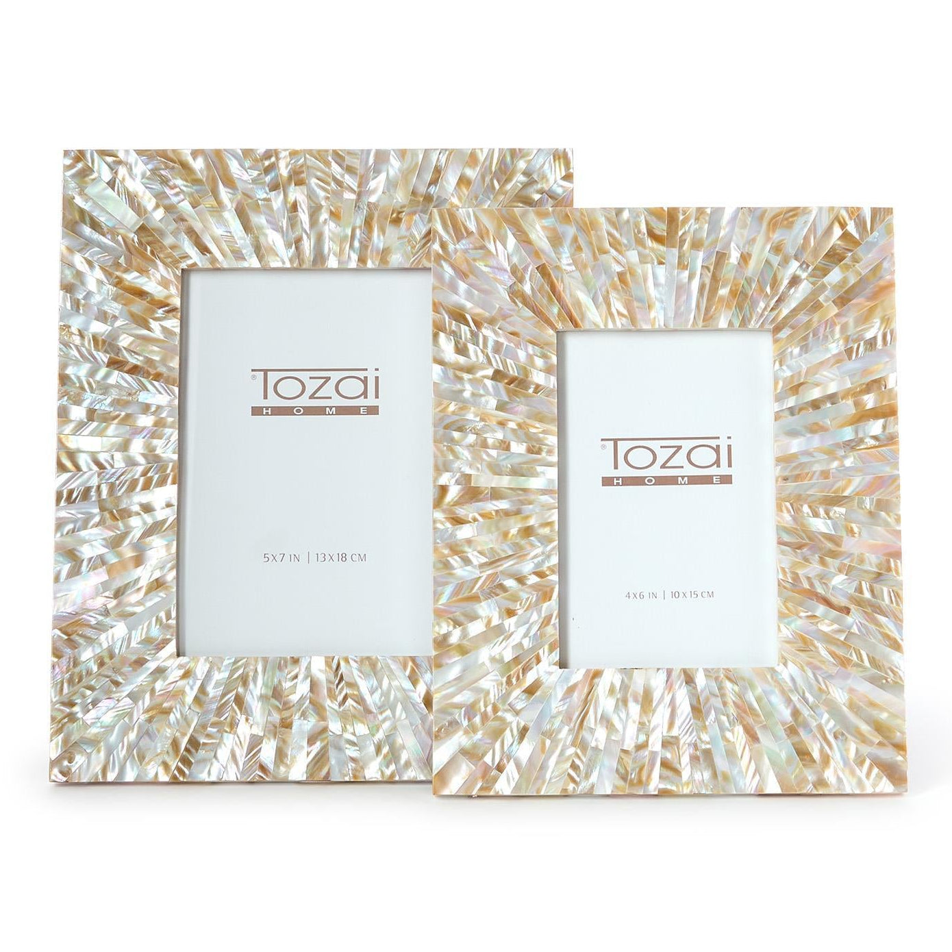 Natural Mother of Pearl Photo Frame Set of 2