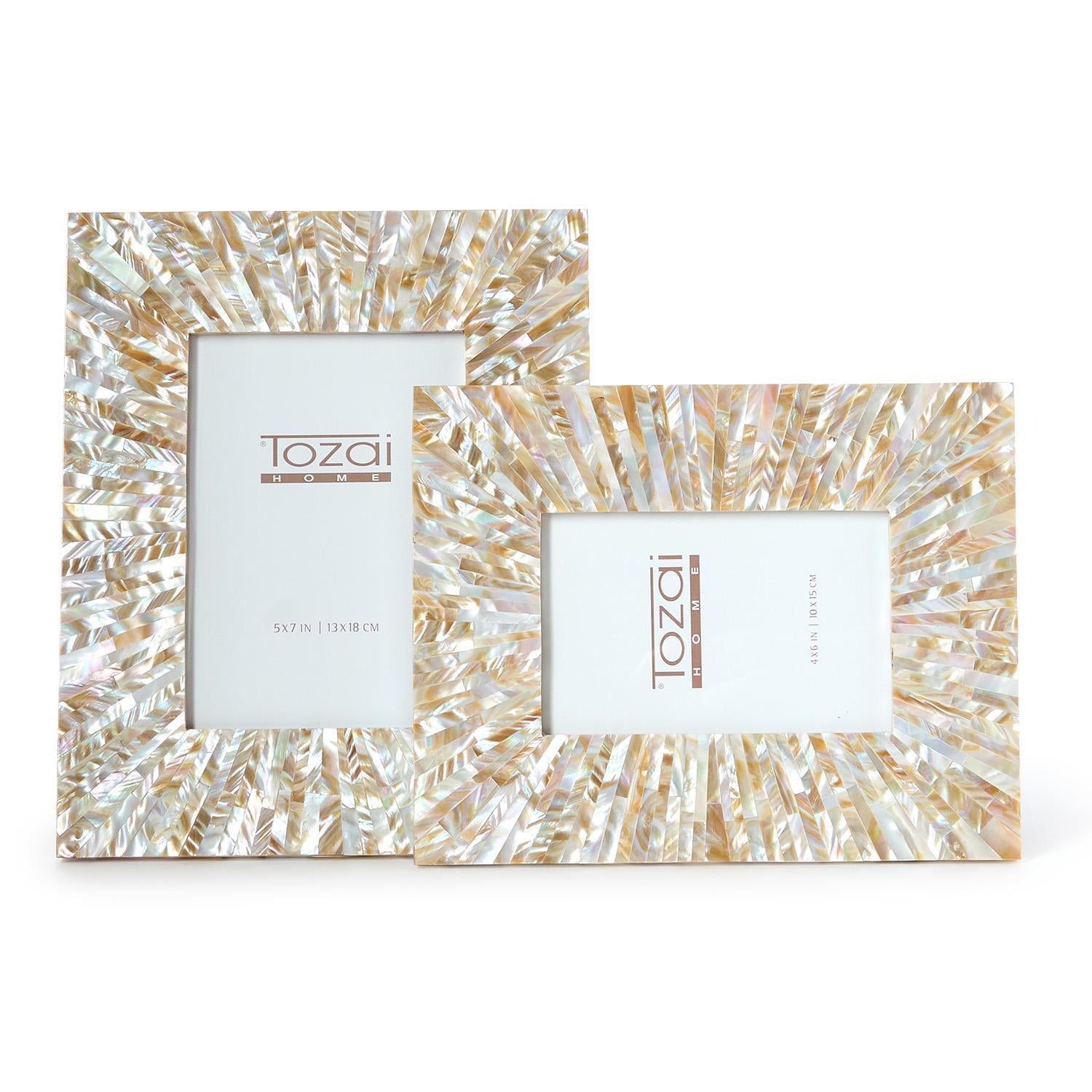 Natural Mother of Pearl Photo Frame Set of 2