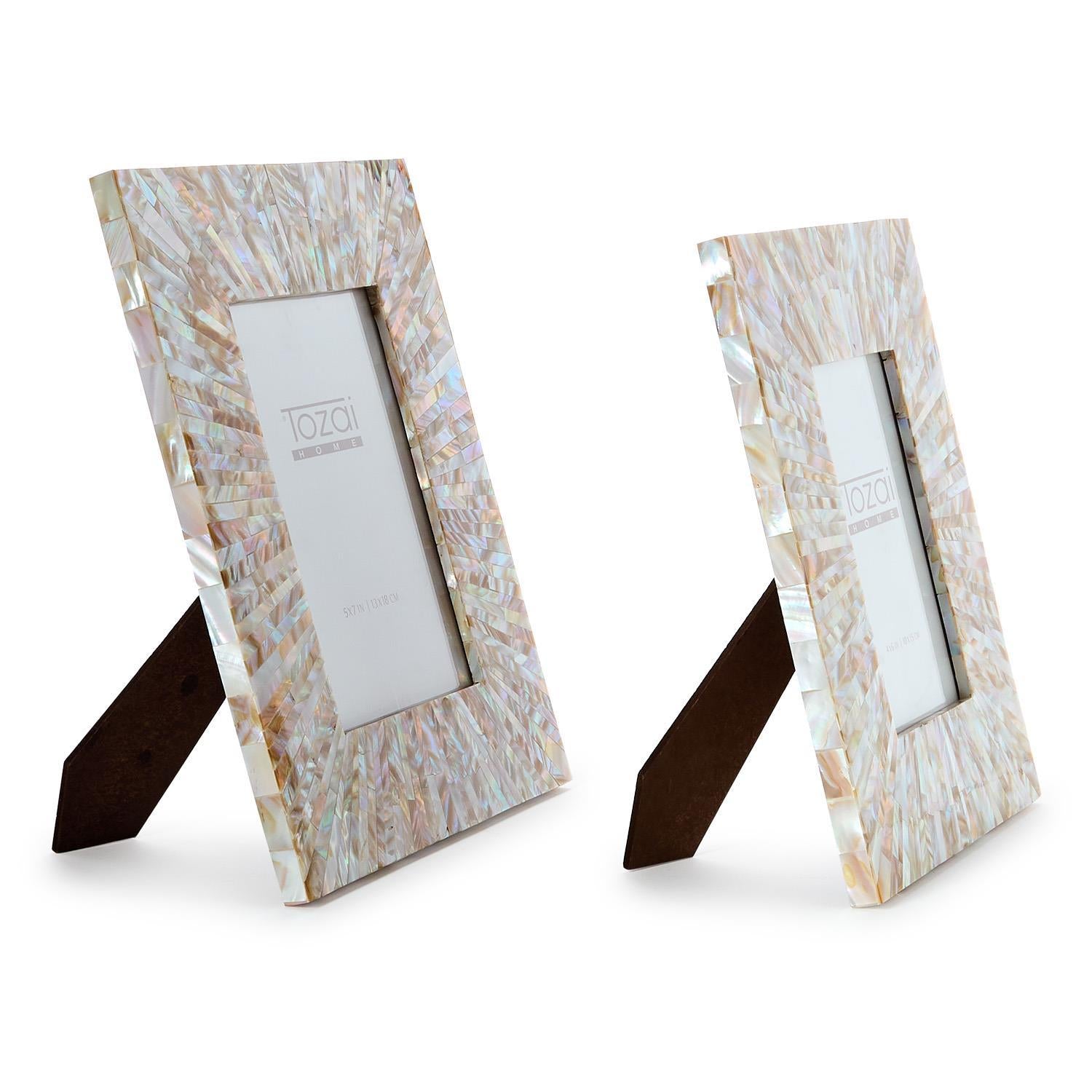 Natural Mother of Pearl Photo Frame Set of 2