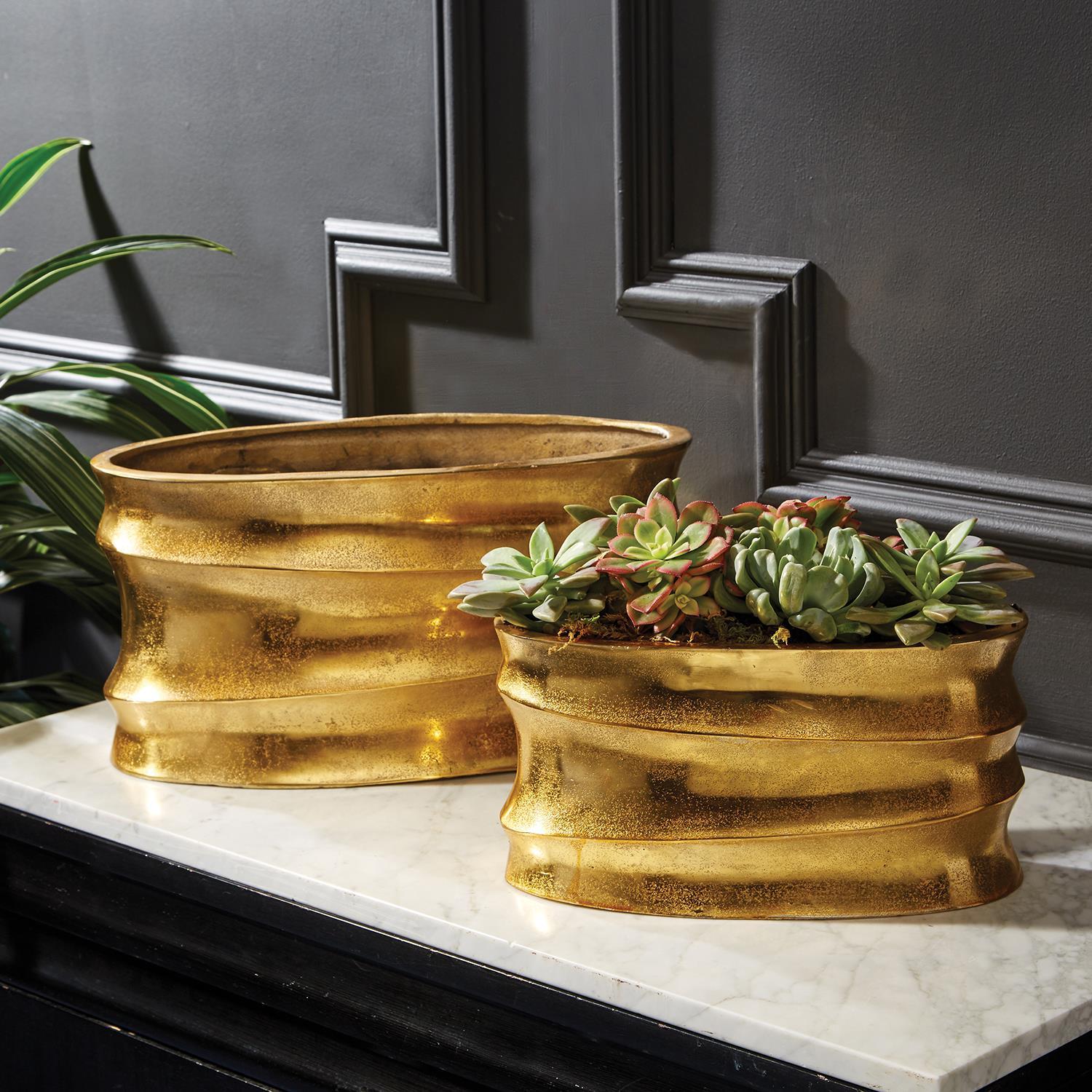 Gold Planter Set of 2