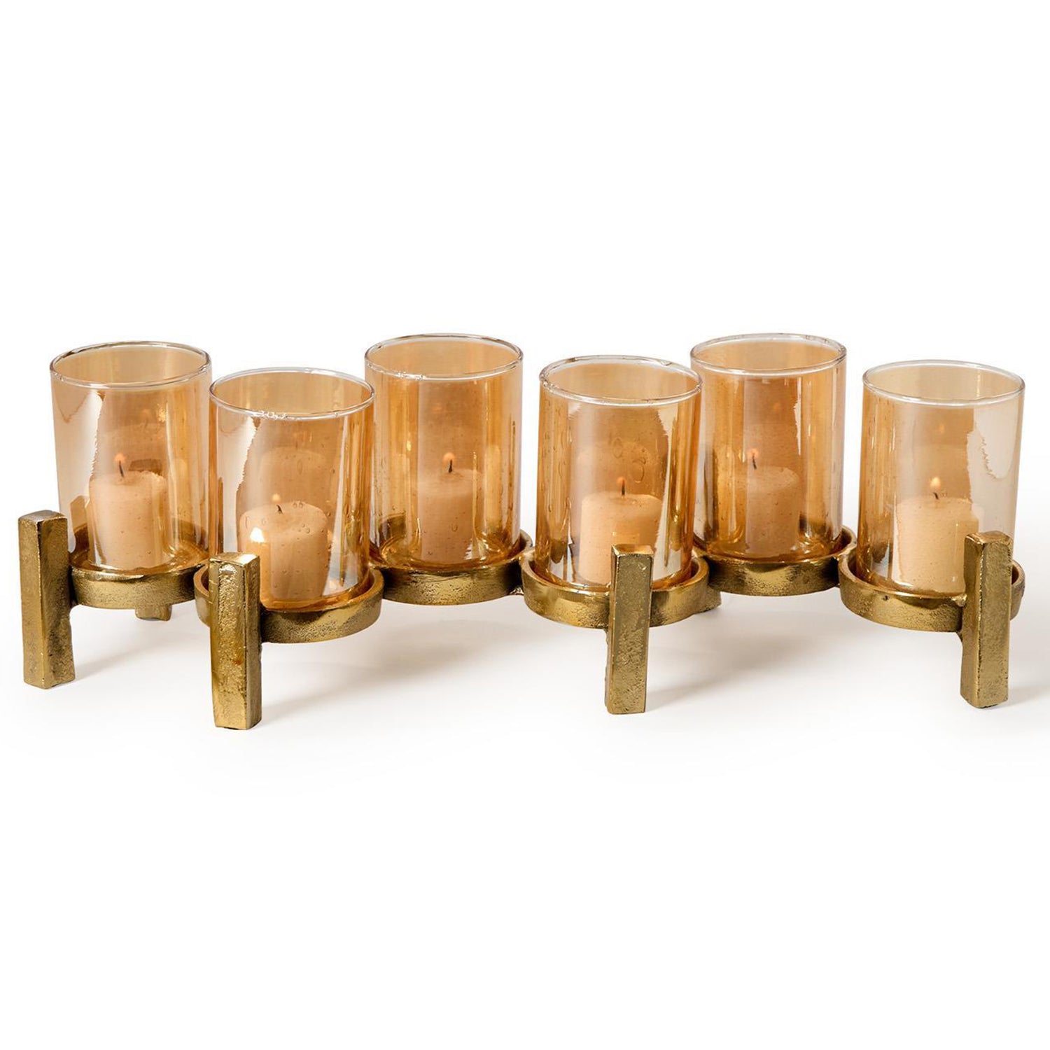 Luster Amber Candle Decorative Centerpiece for Flowers/Candles Set of 4