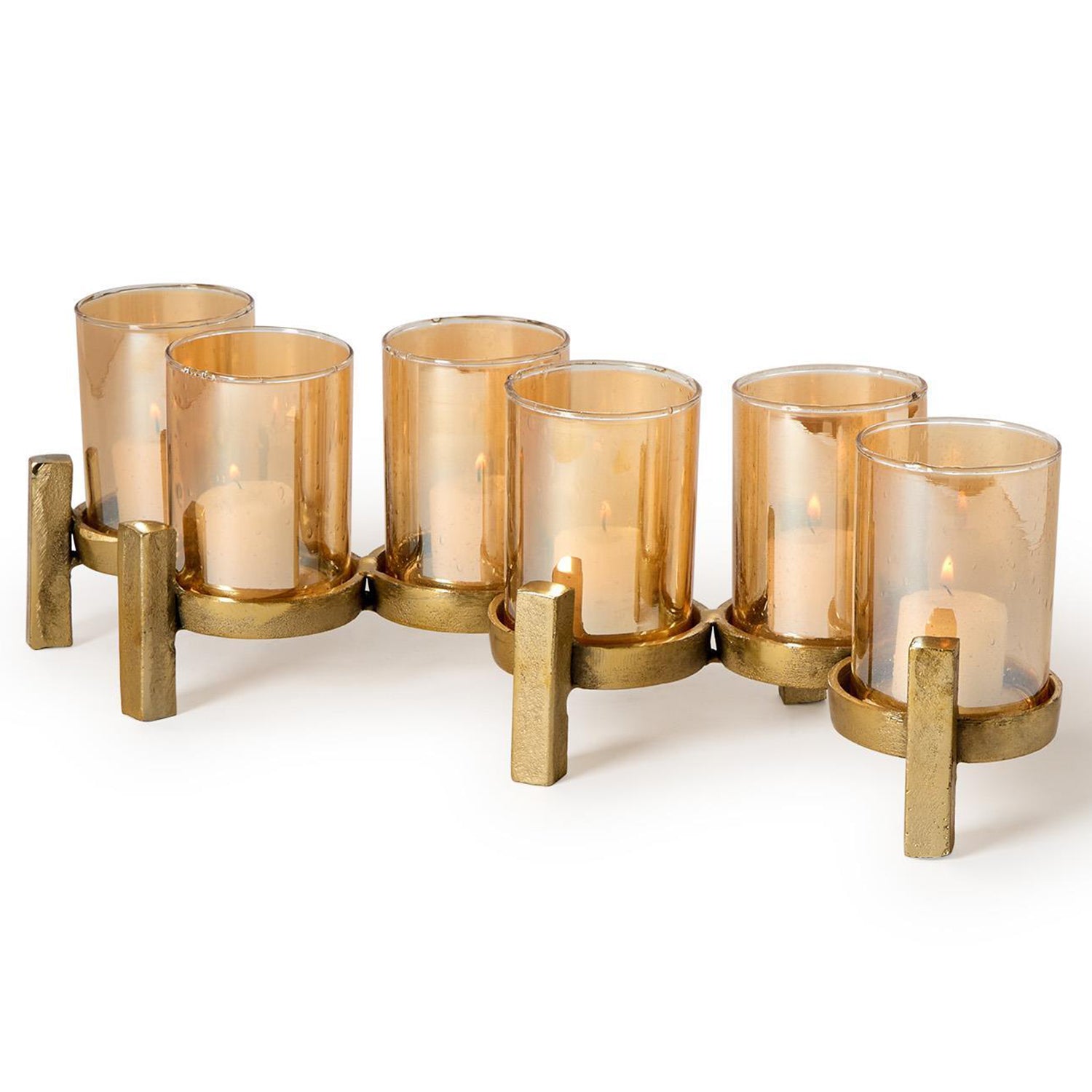 Luster Amber Candle Decorative Centerpiece for Flowers/Candles Set of 4
