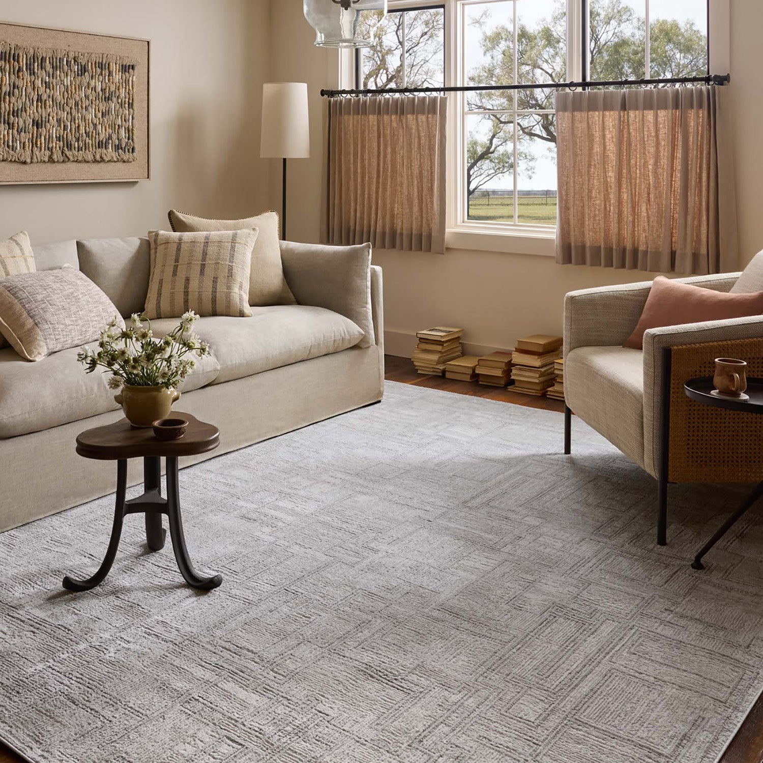 Loloi Hollis Gray/Ivory Power Loomed Rug