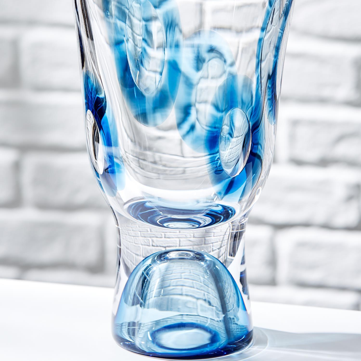 Blue Marine Visions Art Glass Vase