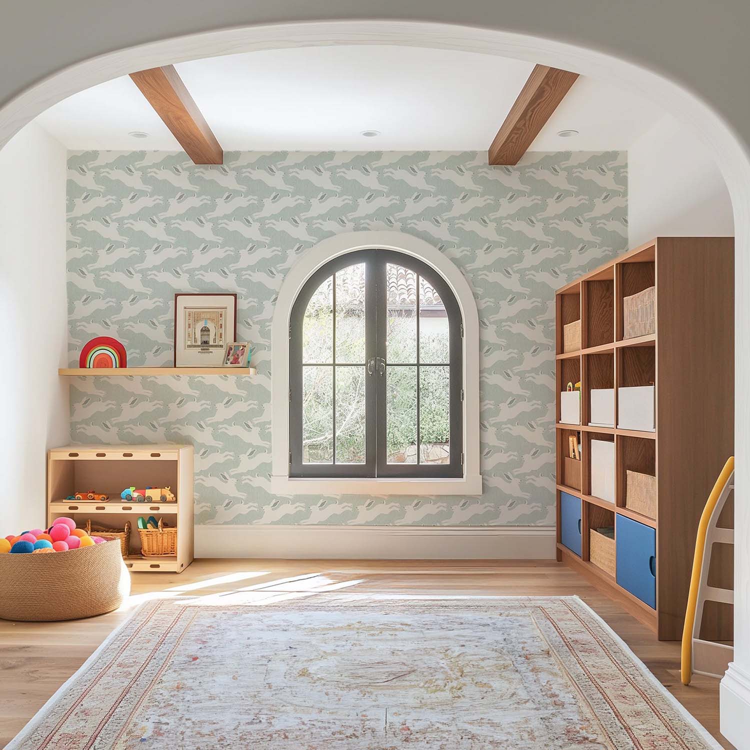 Mitchell Black Hopping Hares Wallpaper