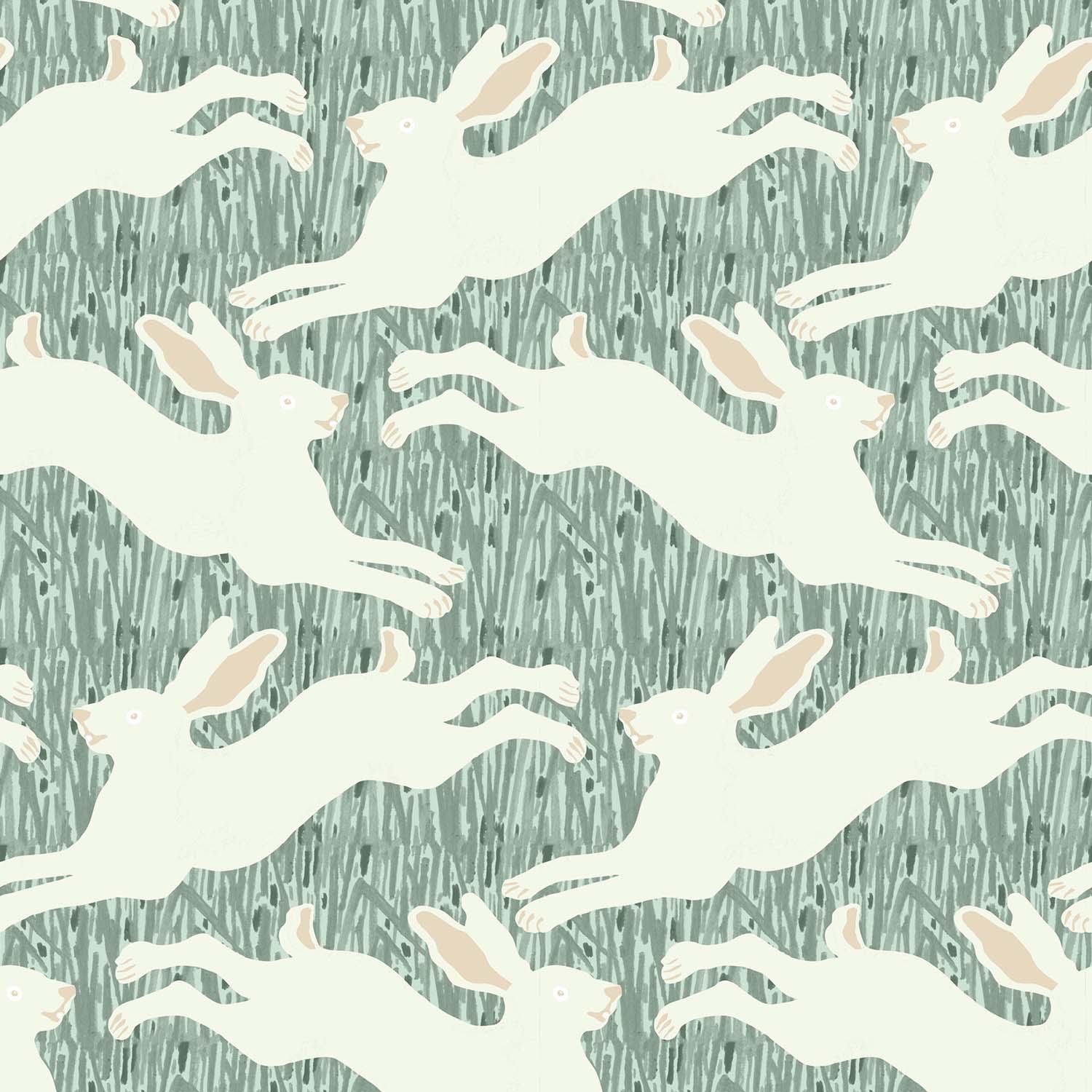 Mitchell Black Hopping Hares Wallpaper