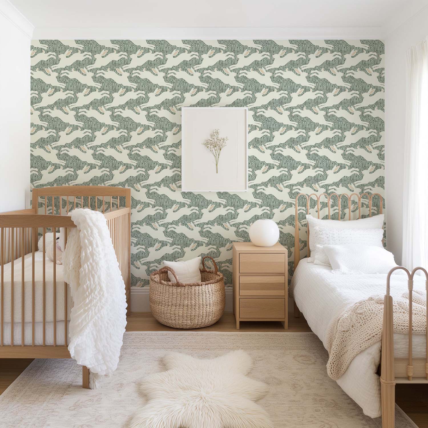 Mitchell Black Hopping Hares Wallpaper