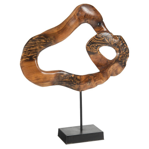 Phillips Collection Carved Teak Swirl on Stand