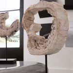 Phillips Collection Eroded Wood Circle Sculpture on Stand
