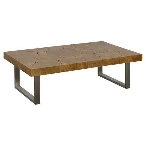 Phillips Collection Teak Slice Rectangle Coffee Table