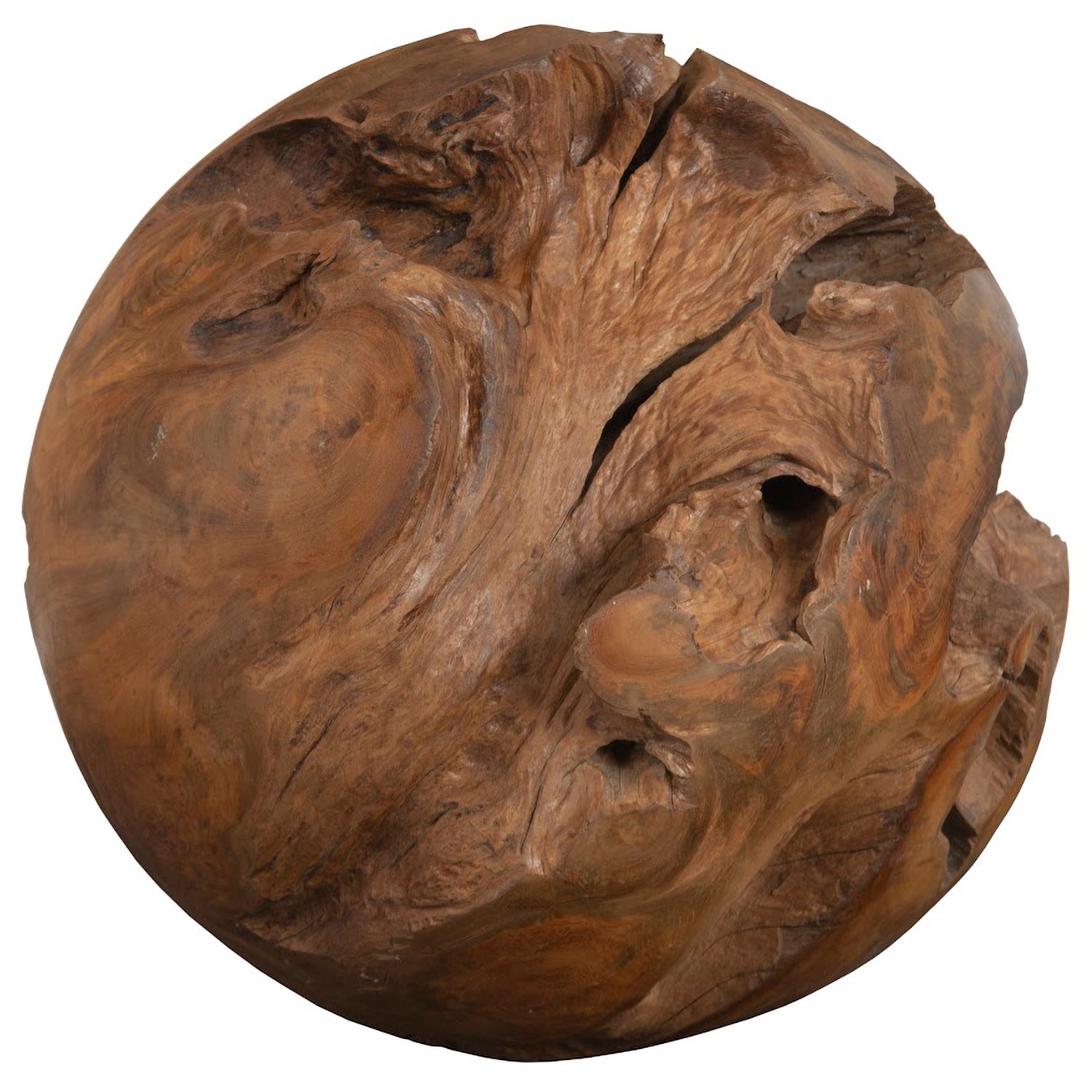 Phillips Collection Teak Wood Ball Tabletop Accent