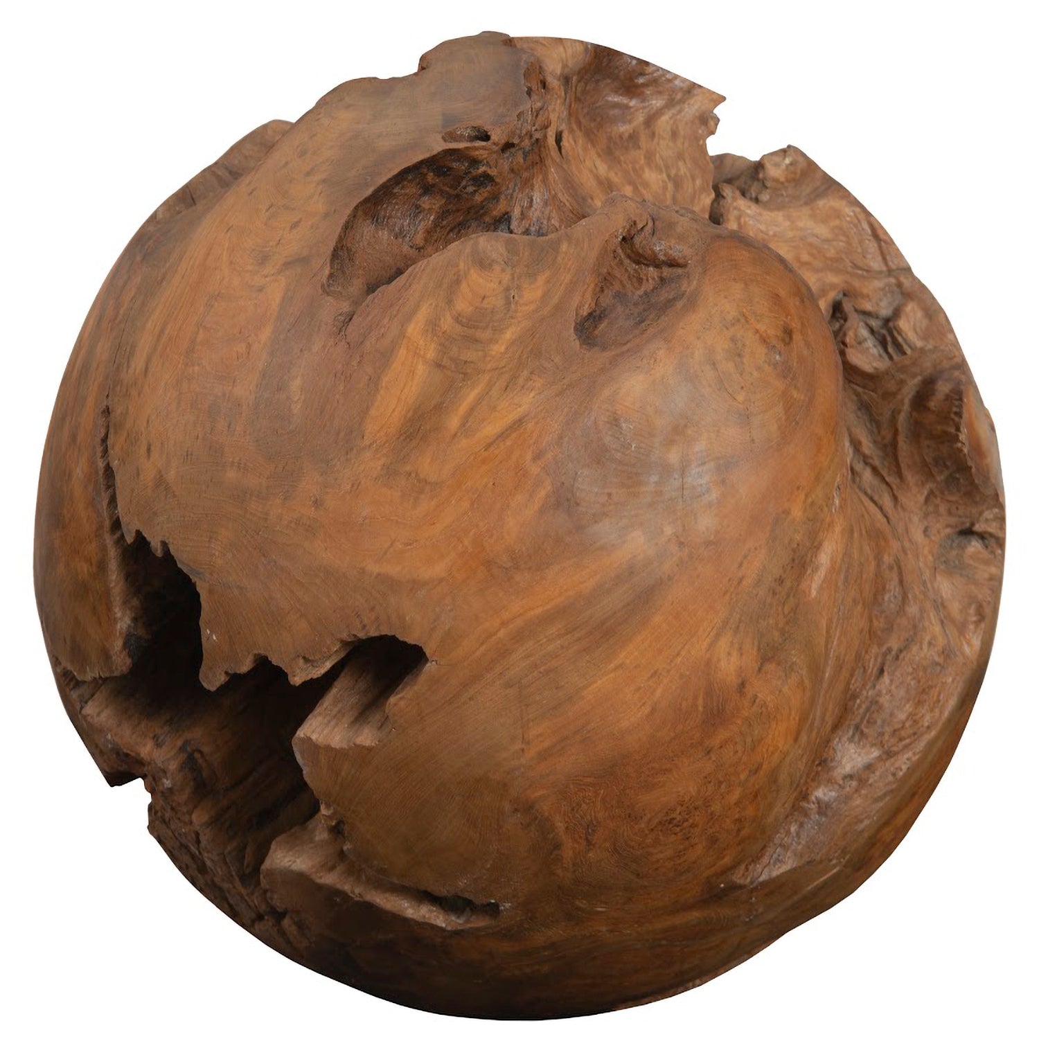 Phillips Collection Teak Wood Ball Tabletop Accent