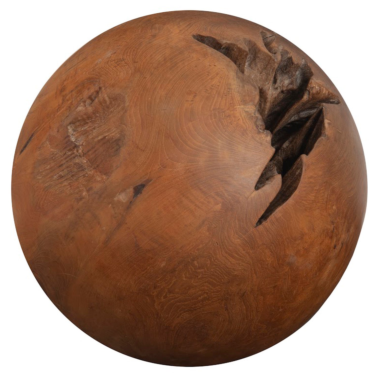 Phillips Collection Teak Wood Ball Tabletop Accent