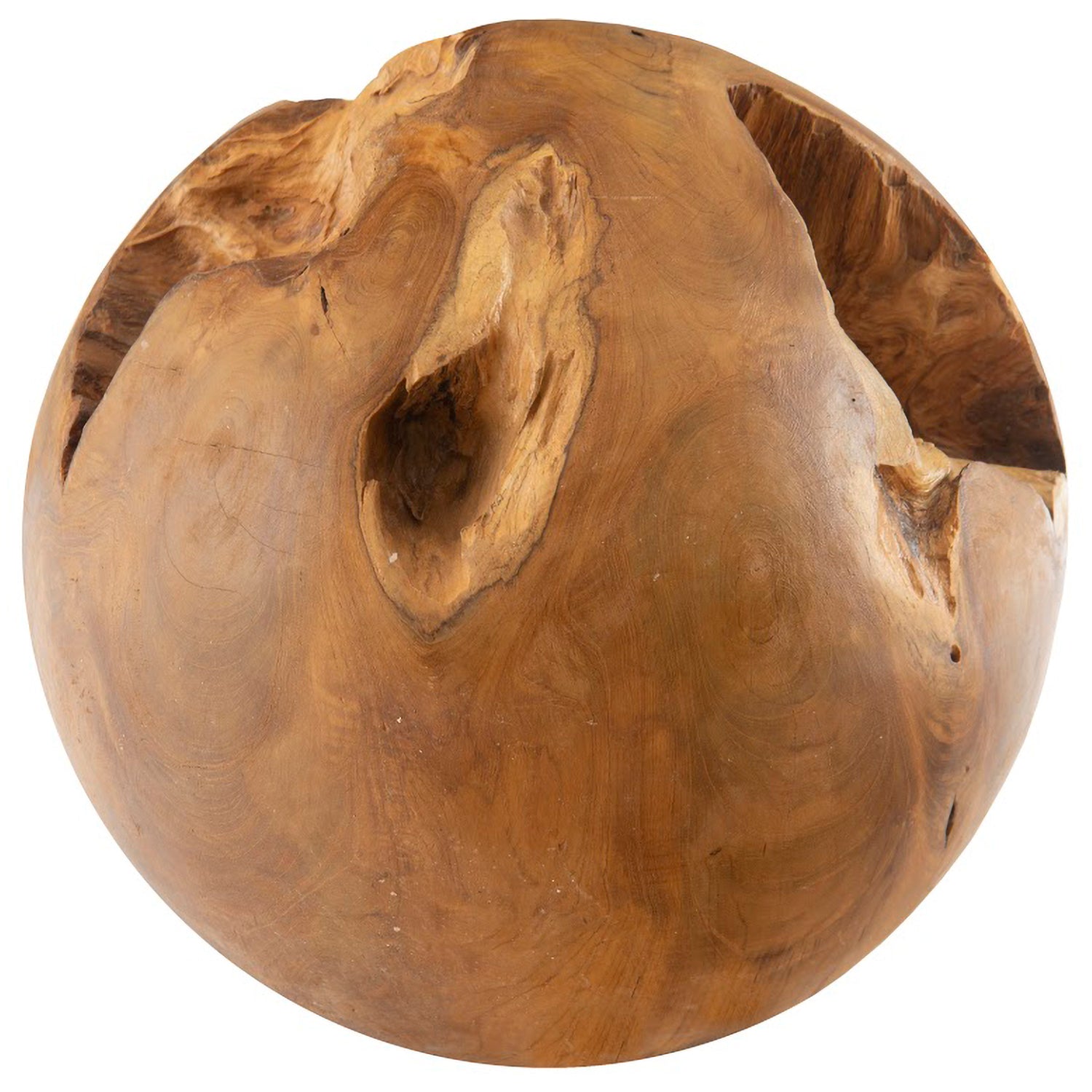 Phillips Collection Teak Wood Ball Tabletop Accent