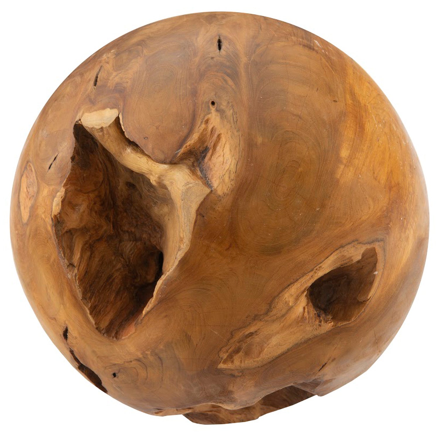 Phillips Collection Teak Wood Ball Tabletop Accent