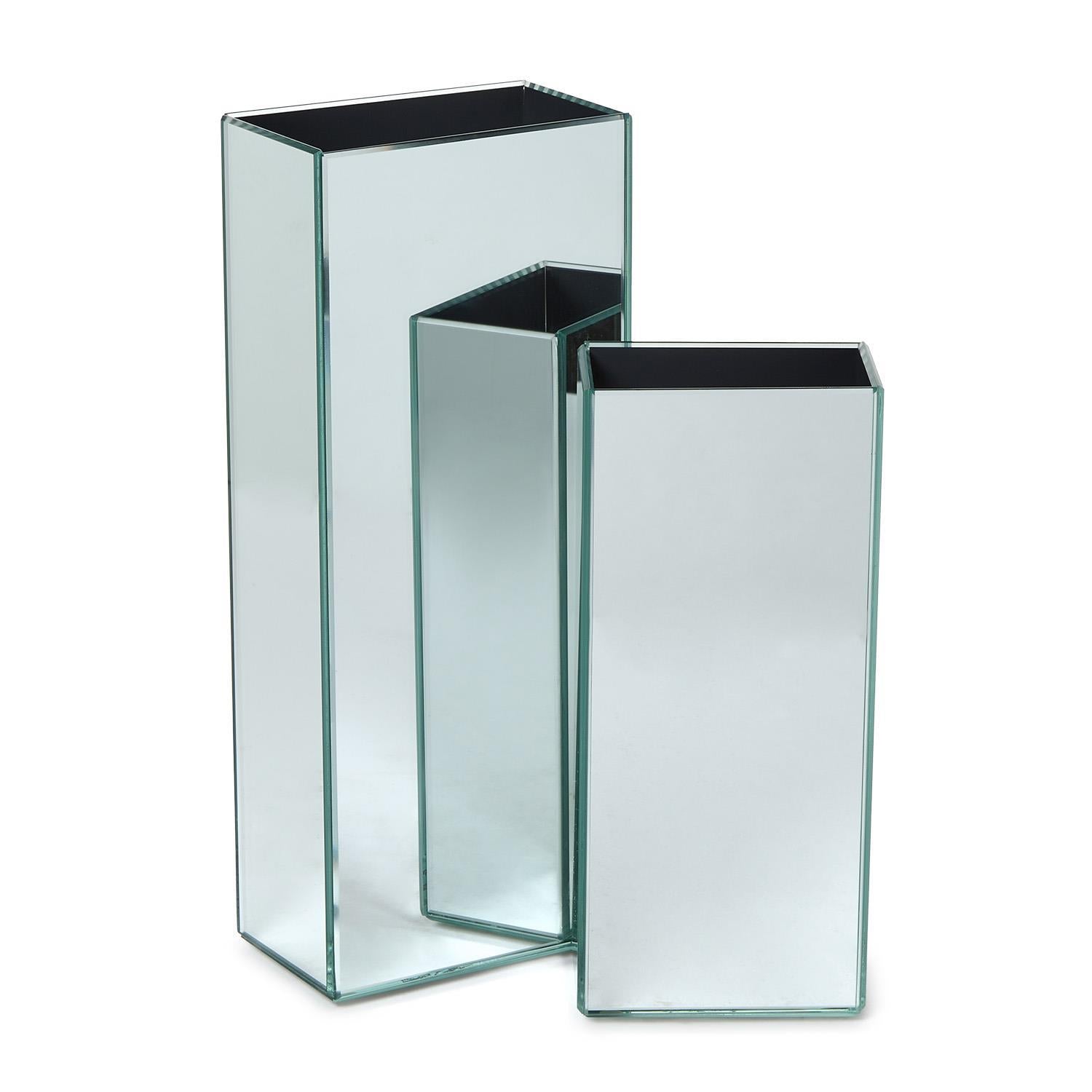 Mirrored Square Vase Set of 2
