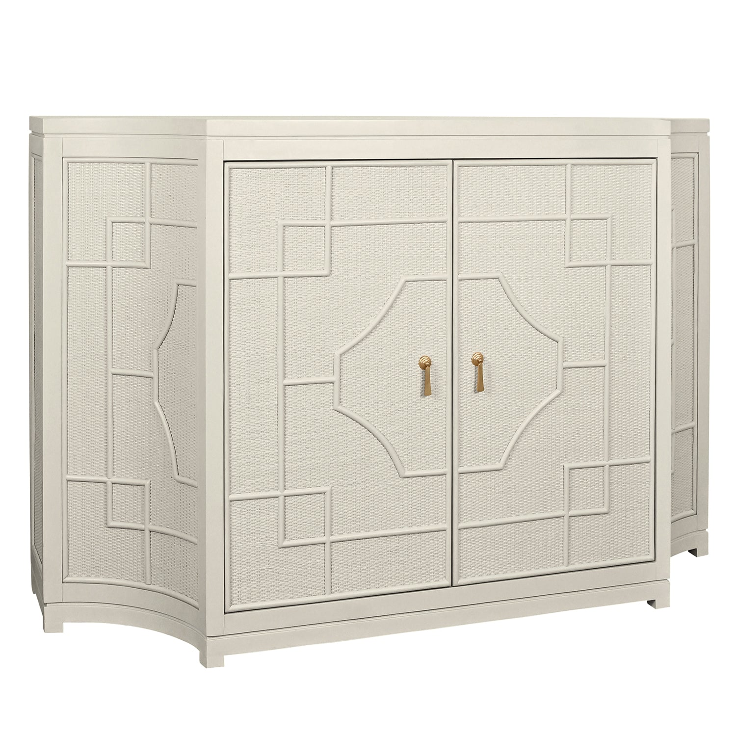 Worlds Away Isabel Antique White Two Door Cabinet