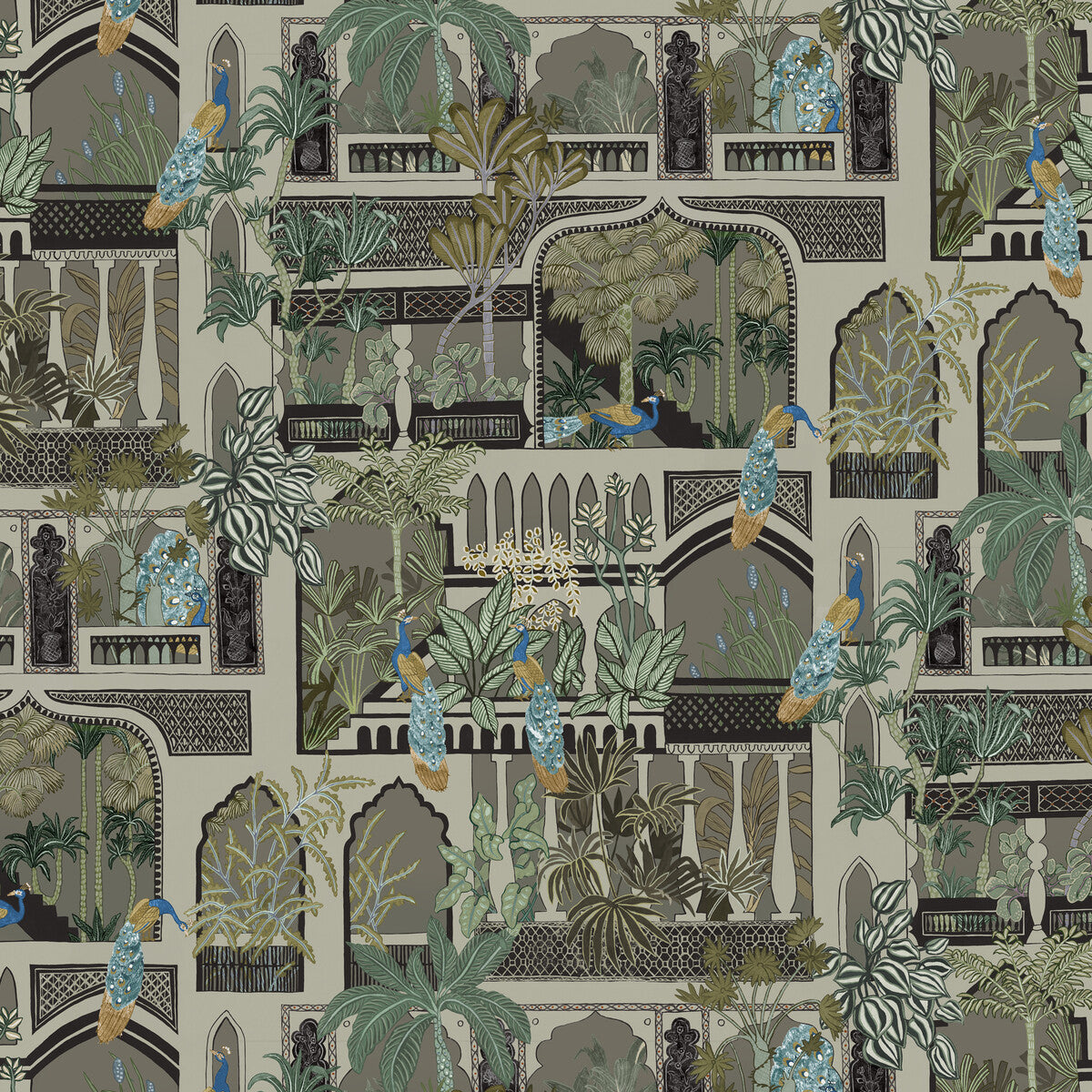 Josephine Munsey x Kravet Couture Peacock Arches 11 Wallpaper