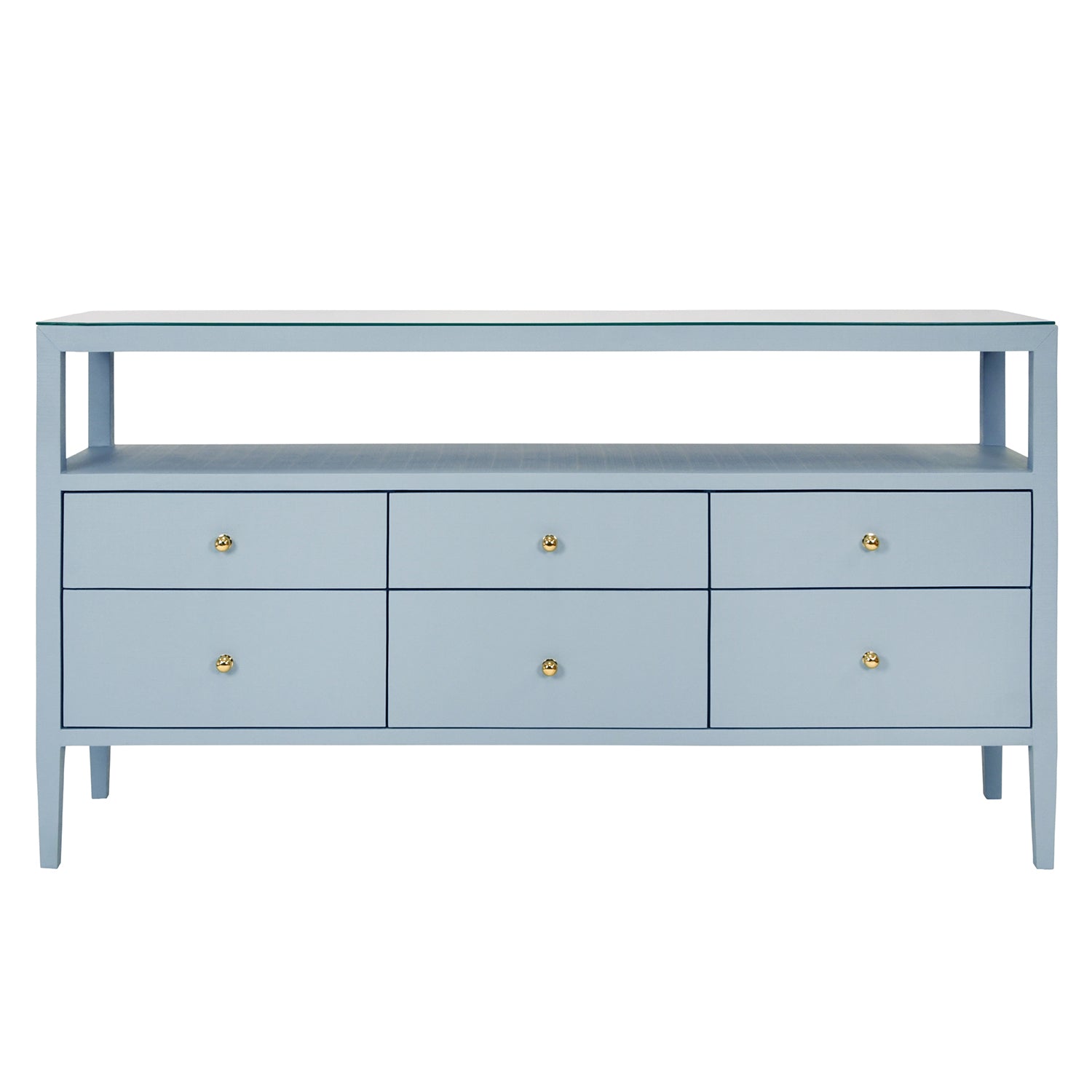 Worlds Away Jordan 6 Drawer Console Table