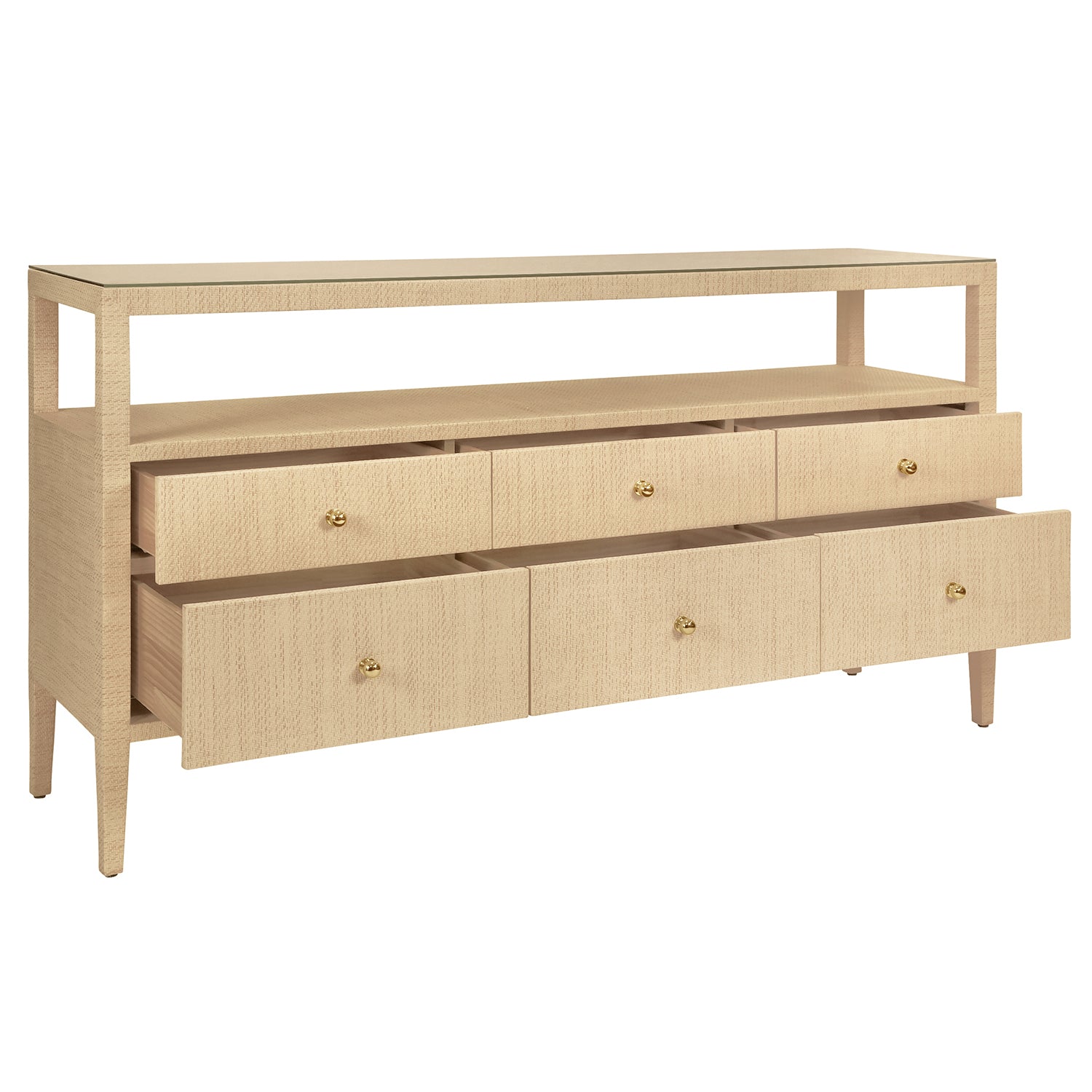 Worlds Away Jordan 6 Drawer Console Table