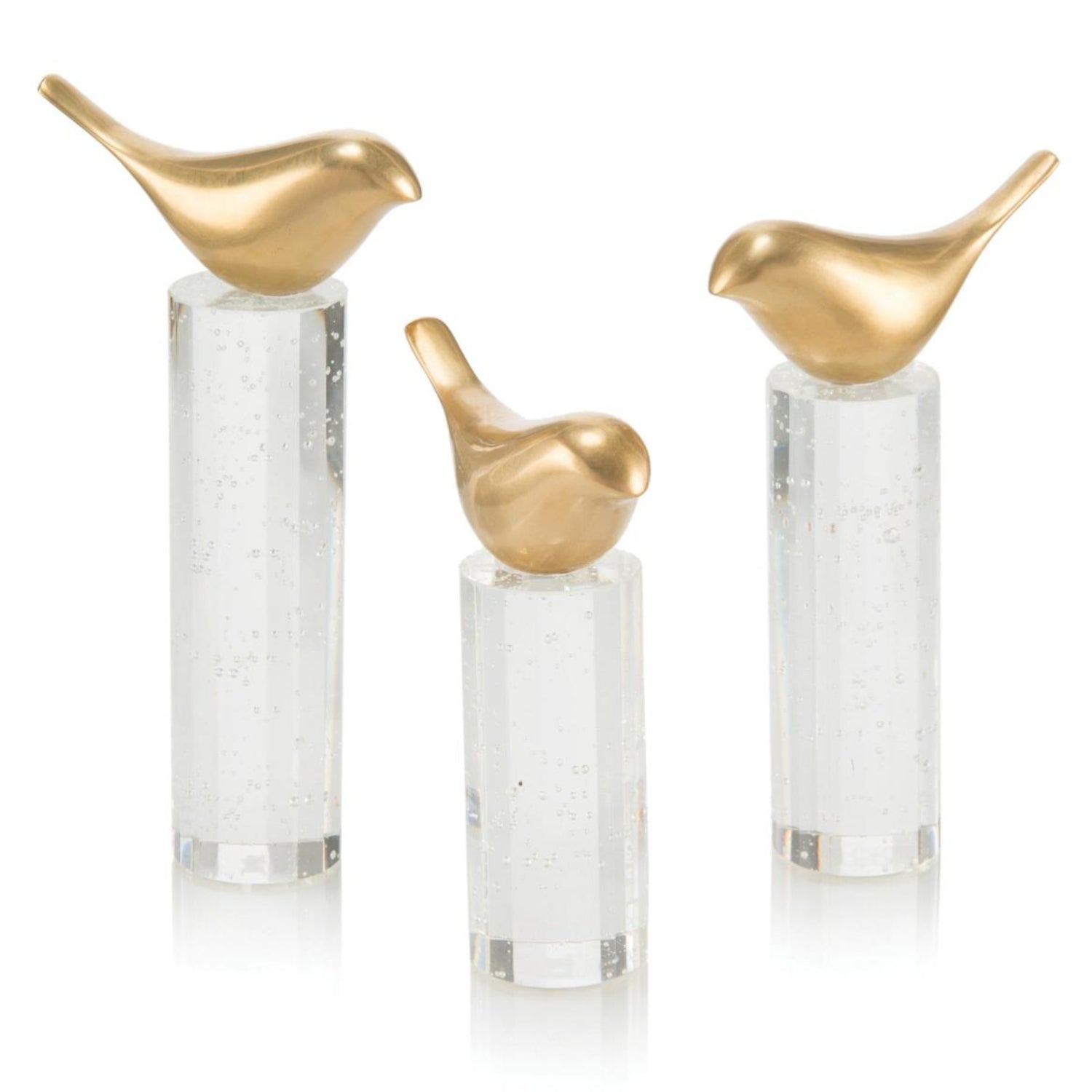 John Richard Perched Brass Birds Set of 3