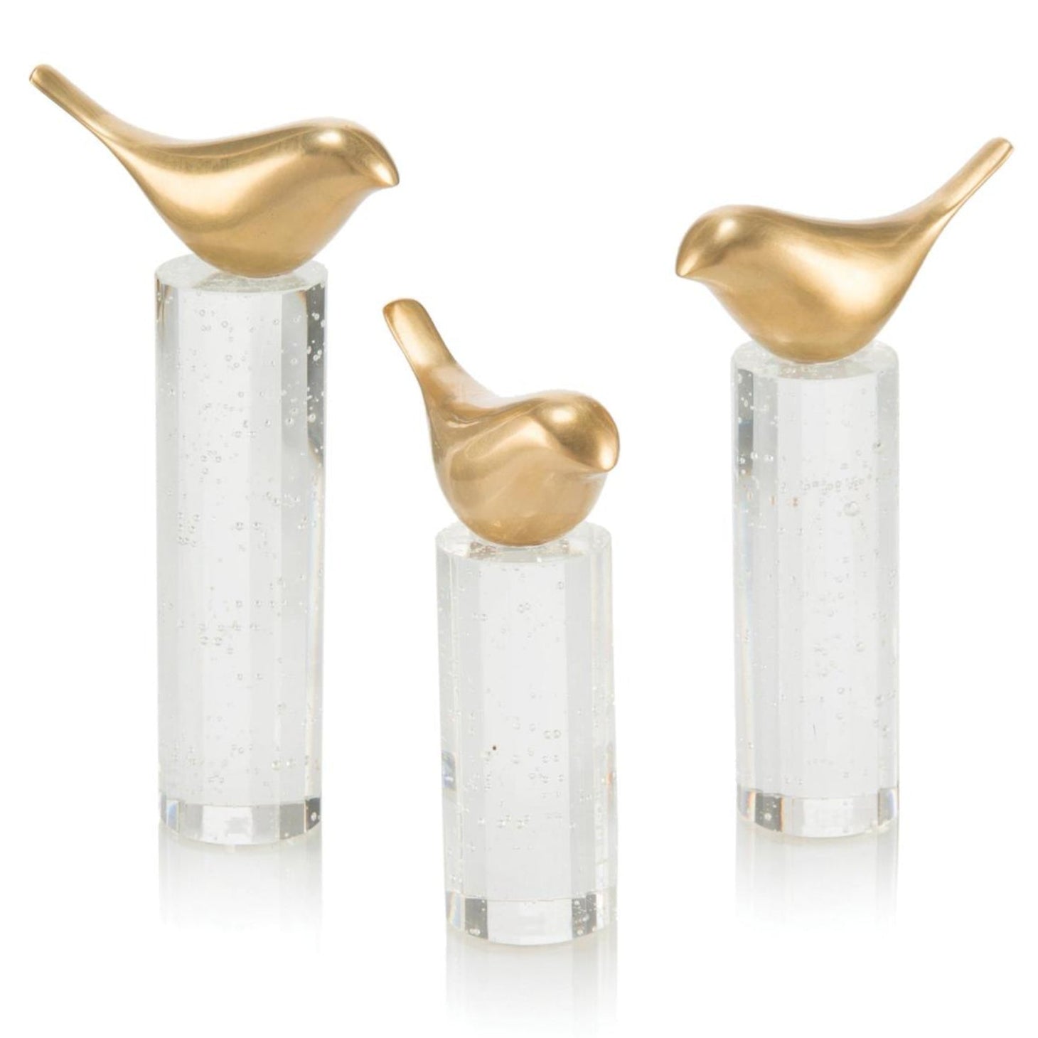 John Richard Perched Brass Birds Set of 3