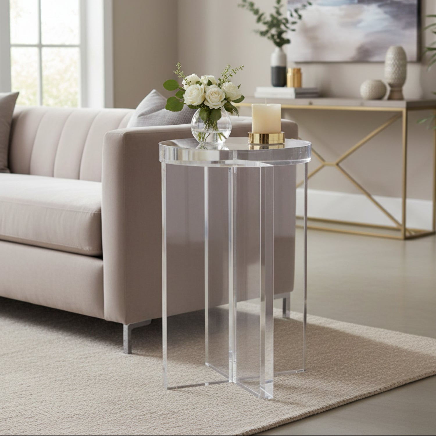 John Richard Crystal Martini Side Table