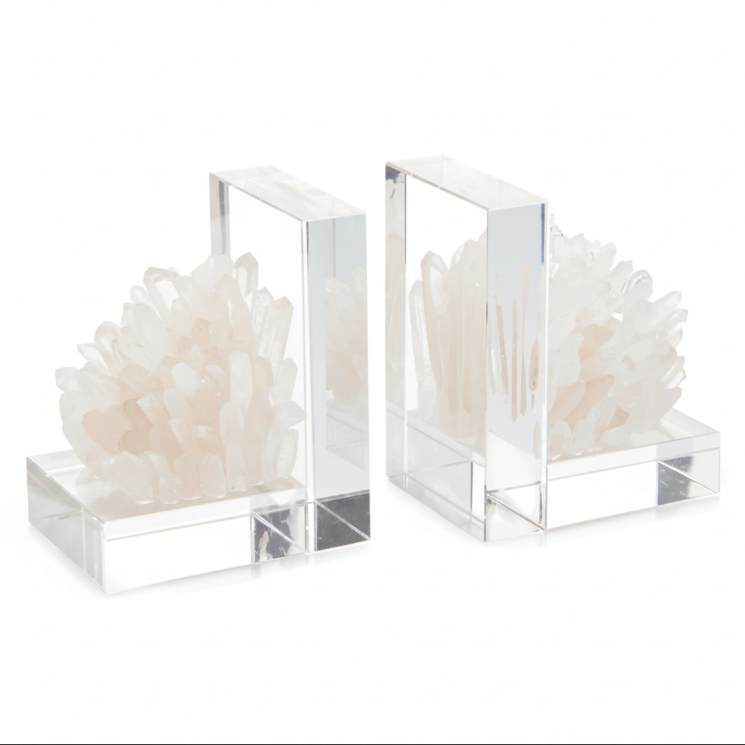 John Richard Quartz Crystal Bookend Set of 2