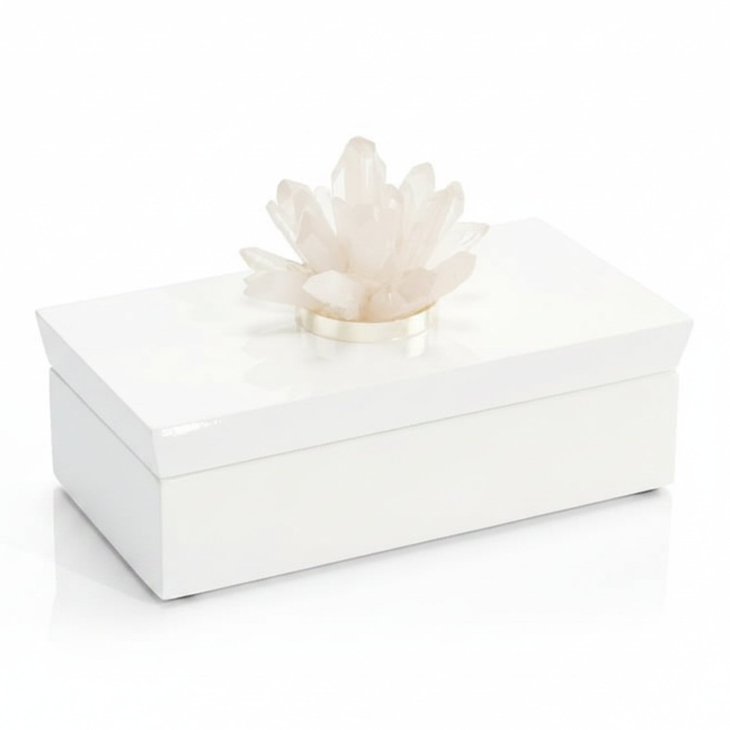 John Richard Long White Quartz Box With Stone
