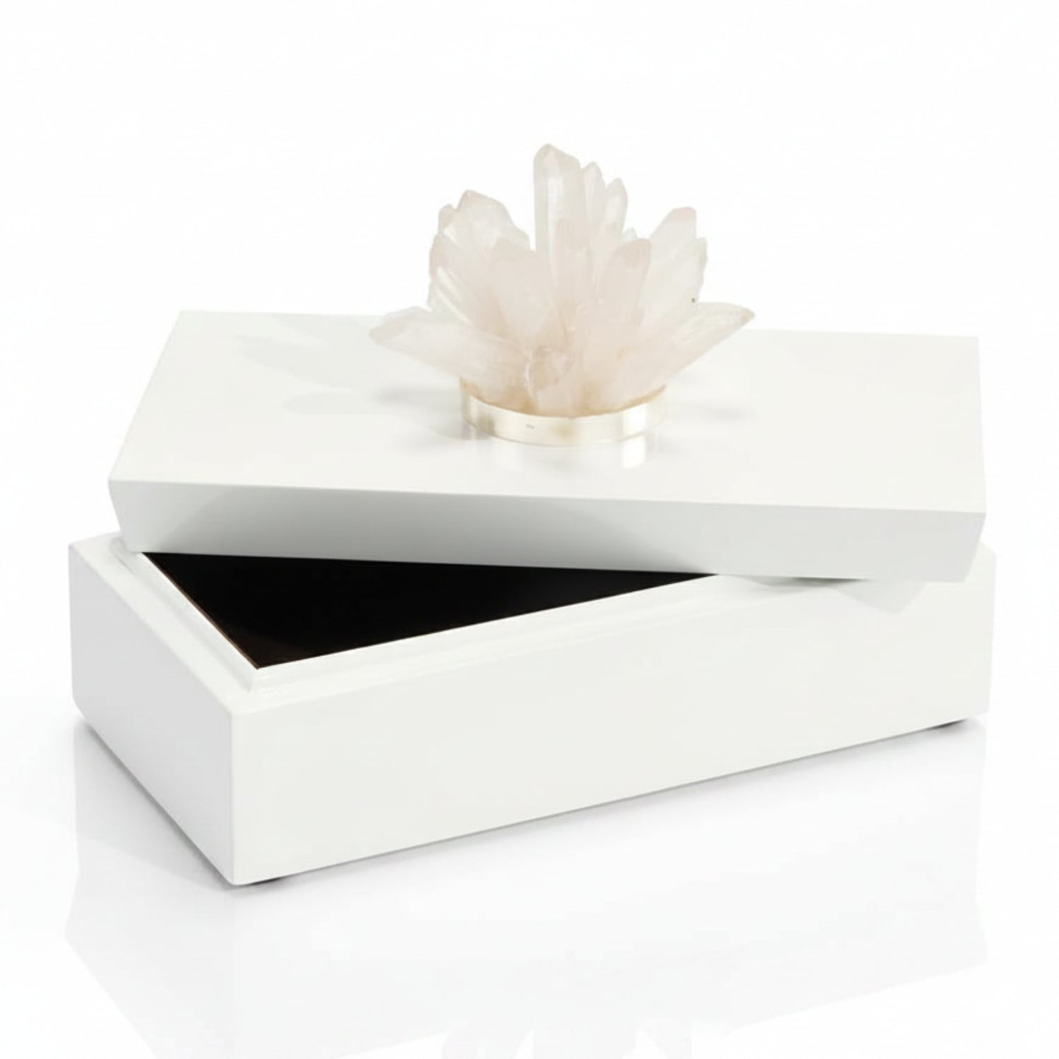 John Richard Long White Quartz Box With Stone
