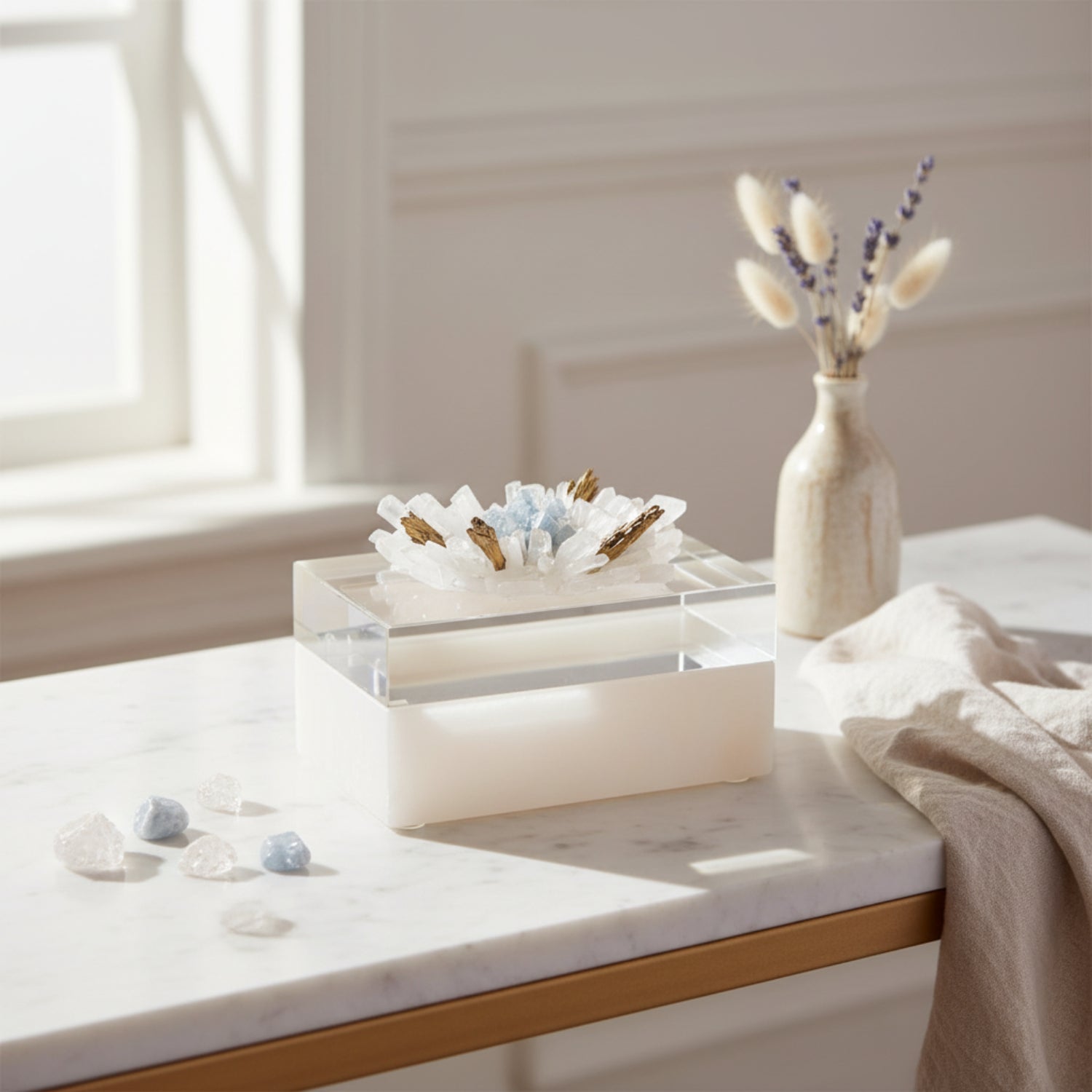 John Richard Festooned in Stones Box With Celestite