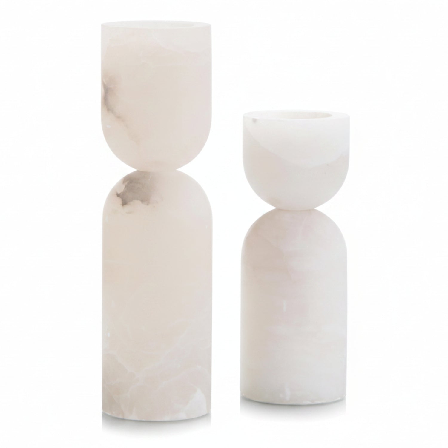 John Richard Alabaster Candleholder Set of 2