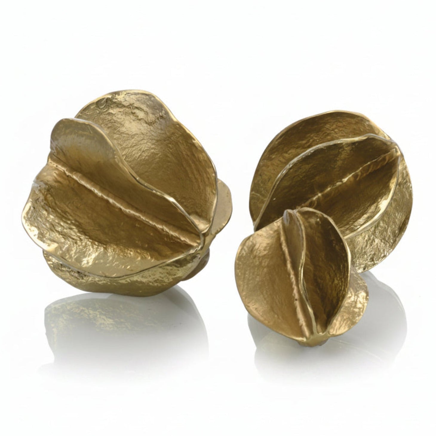 John Richard Brass Spheres of Flowing Waves Set of 3