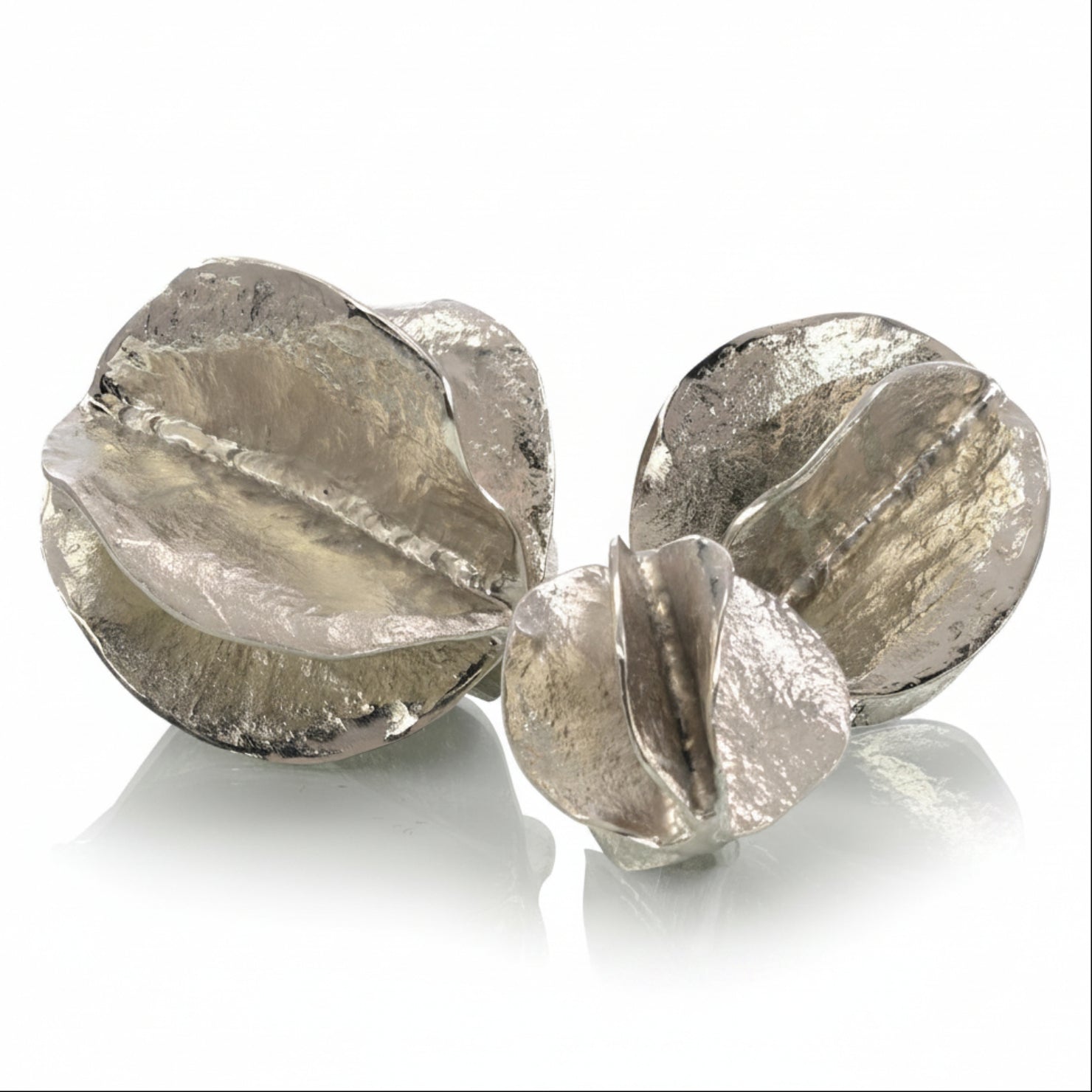 John Richard Nickel Spheres of Flowing Wave Set of 3