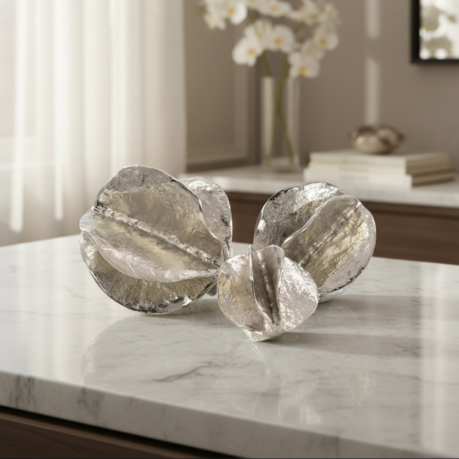 John Richard Nickel Spheres of Flowing Wave Set of 3