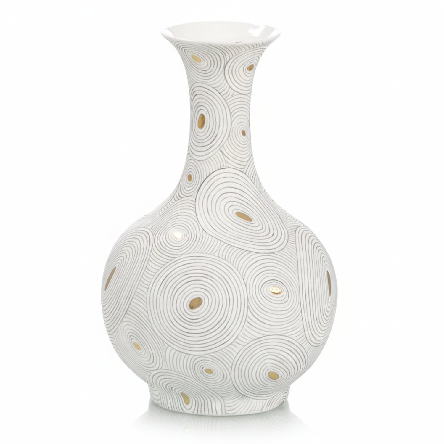 John Richard White Porcelain I Vase With Gold