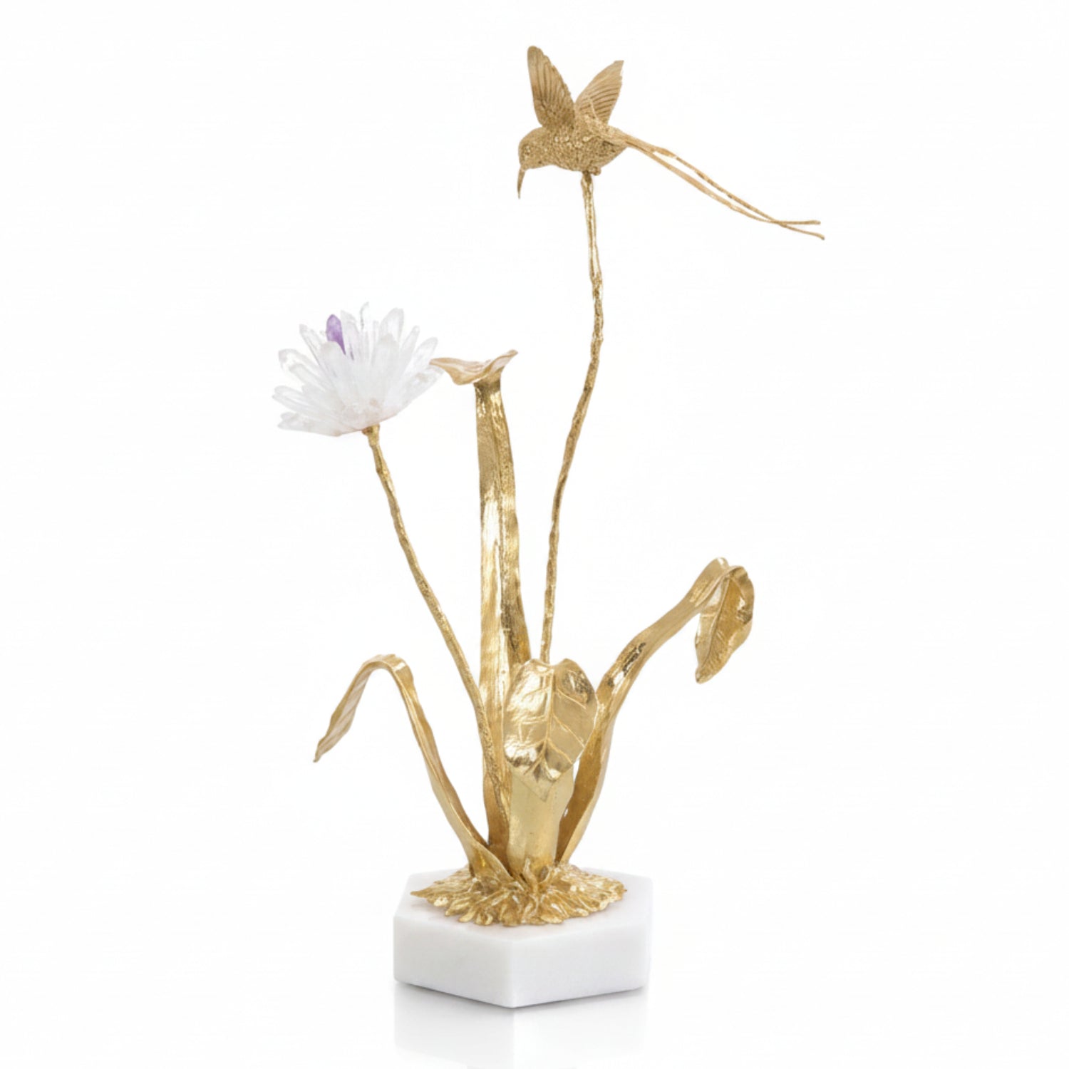 John Richard Flower and Hummingbird Sculpture